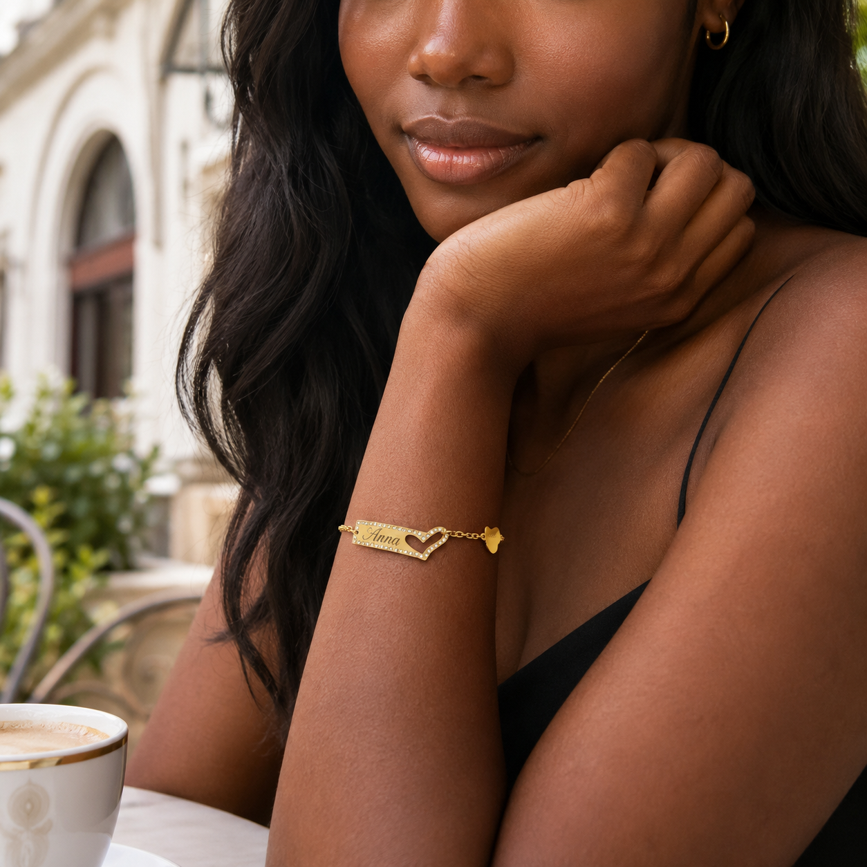 Personalized Heart Name Bracelet for Women – Custom Engraved Bracelet