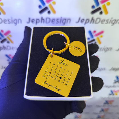 Personalized Calendar Keychain – Custom Date Gift