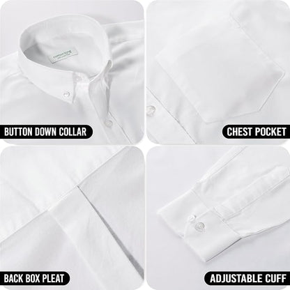 Cotton King Custom Embroidered Men’s 100% Cotton Long Sleeve Button-Down Shirt with Pocket – Work & Casual