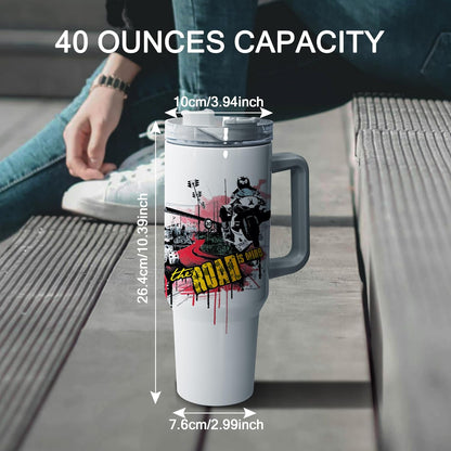 40 oz Tumbler with Handle Insulated Large Tumblers Bulk with Lids and Straws Stainless Steel