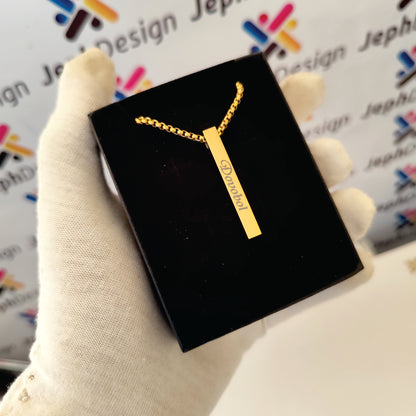 Vertical Cube Pendant Necklace