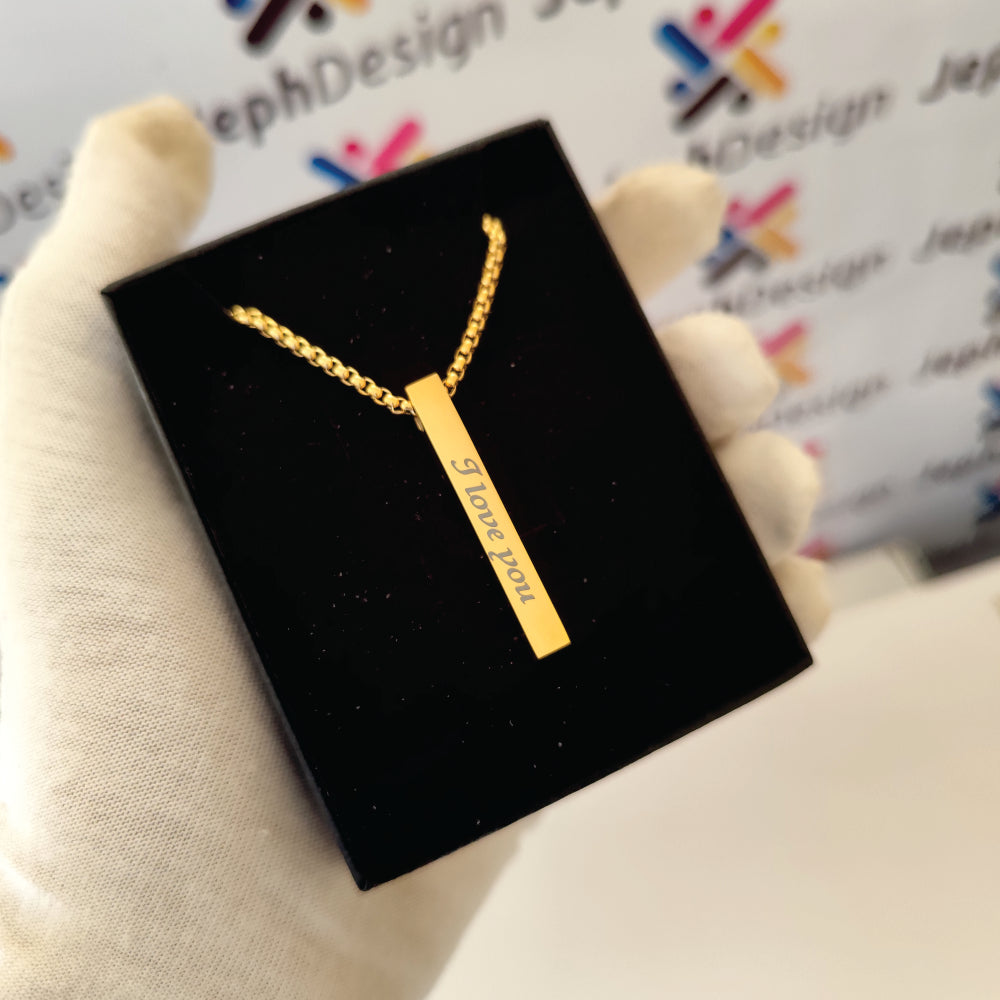 Vertical Cube Pendant Necklace