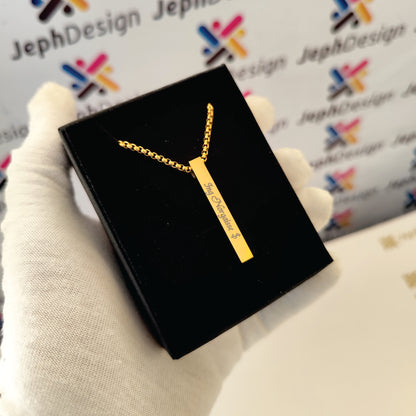 Vertical Cube Pendant Necklace
