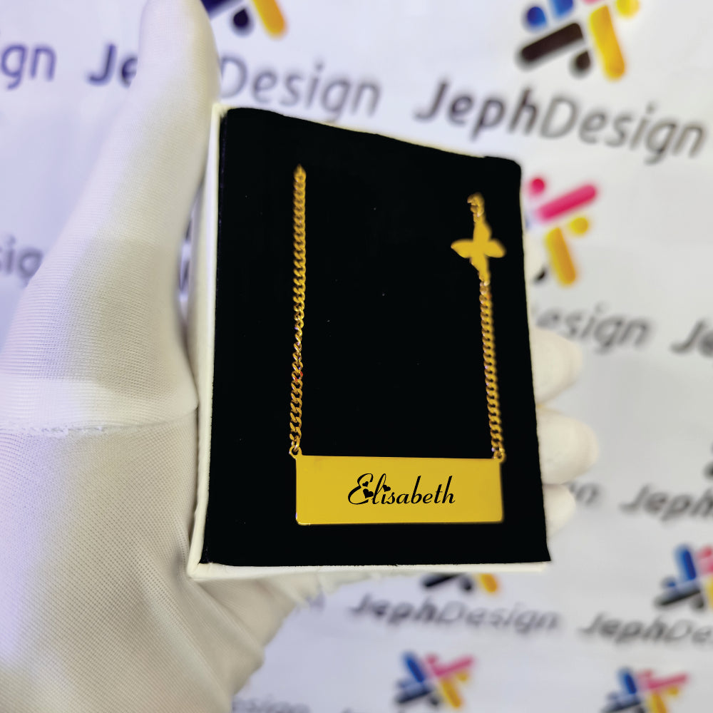 Bar Necklace with Butterfly