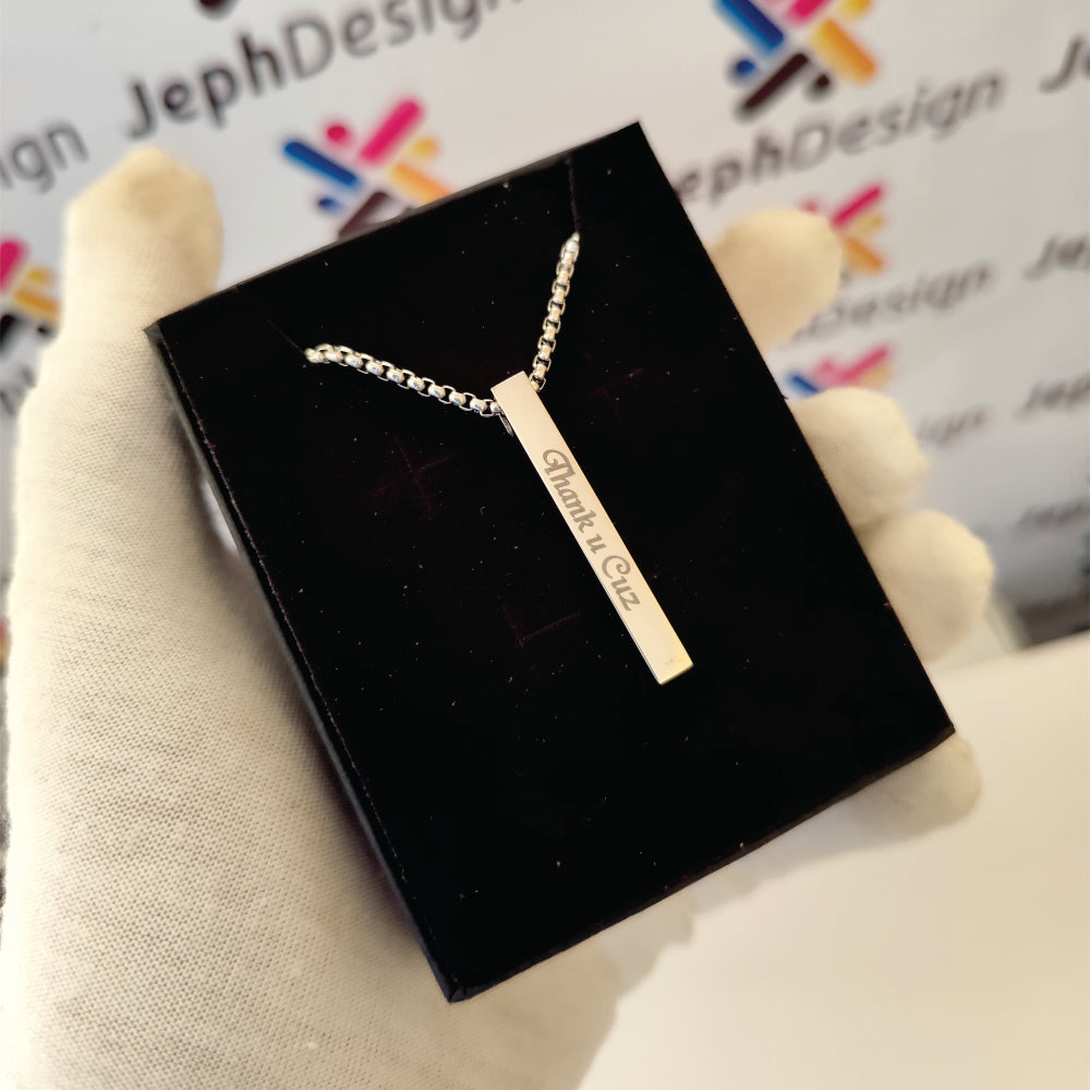 Vertical Cube Pendant Necklace