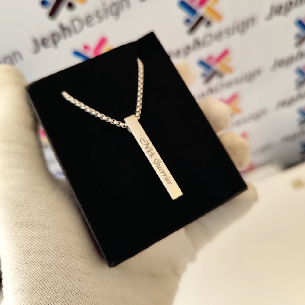 Vertical Cube Pendant Necklace