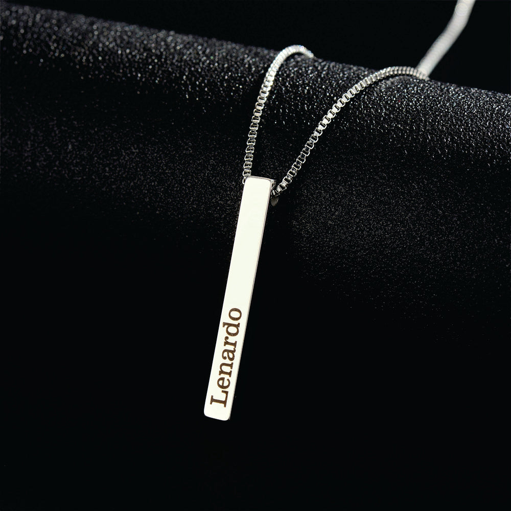 Vertical Cube Pendant Necklace