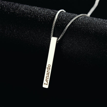 Vertical Cube Pendant Necklace