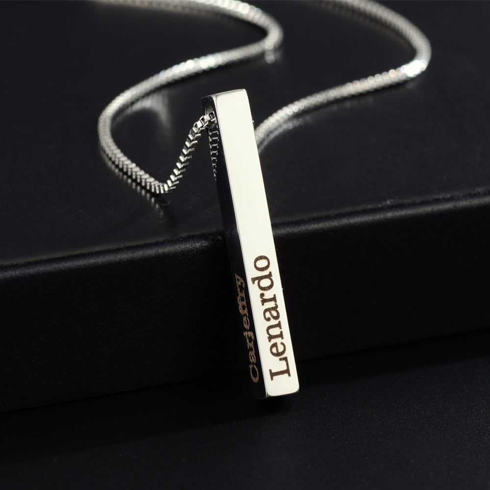 Vertical Cube Pendant Necklace