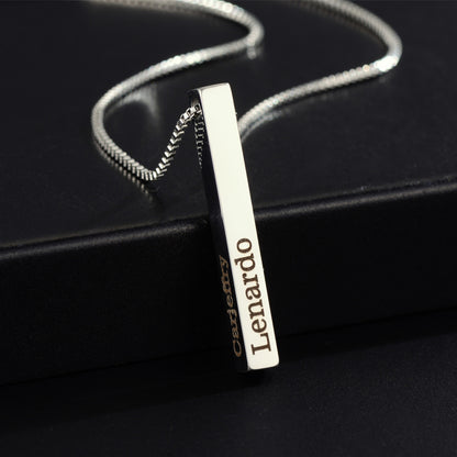 Vertical Cube Pendant Necklace