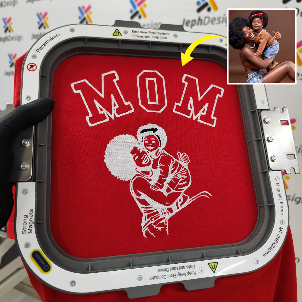 T-shirt Maman brodé avec Amour