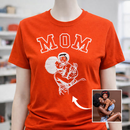 T-shirt Maman brodé avec Amour