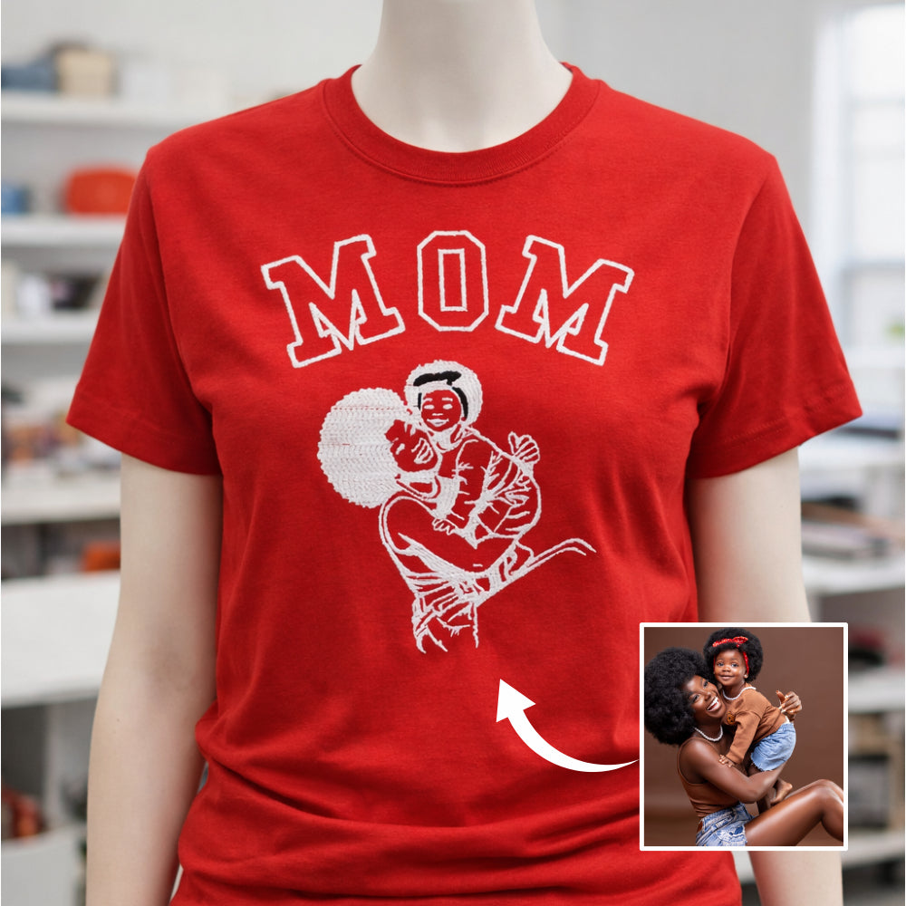 T-shirt Maman brodé avec Amour