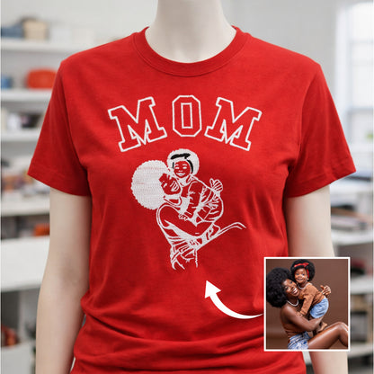 T-shirt Maman brodé avec Amour