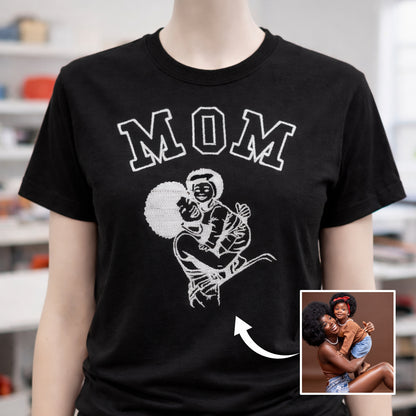 T-shirt Maman brodé avec Amour