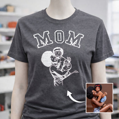 T-shirt Maman brodé avec Amour