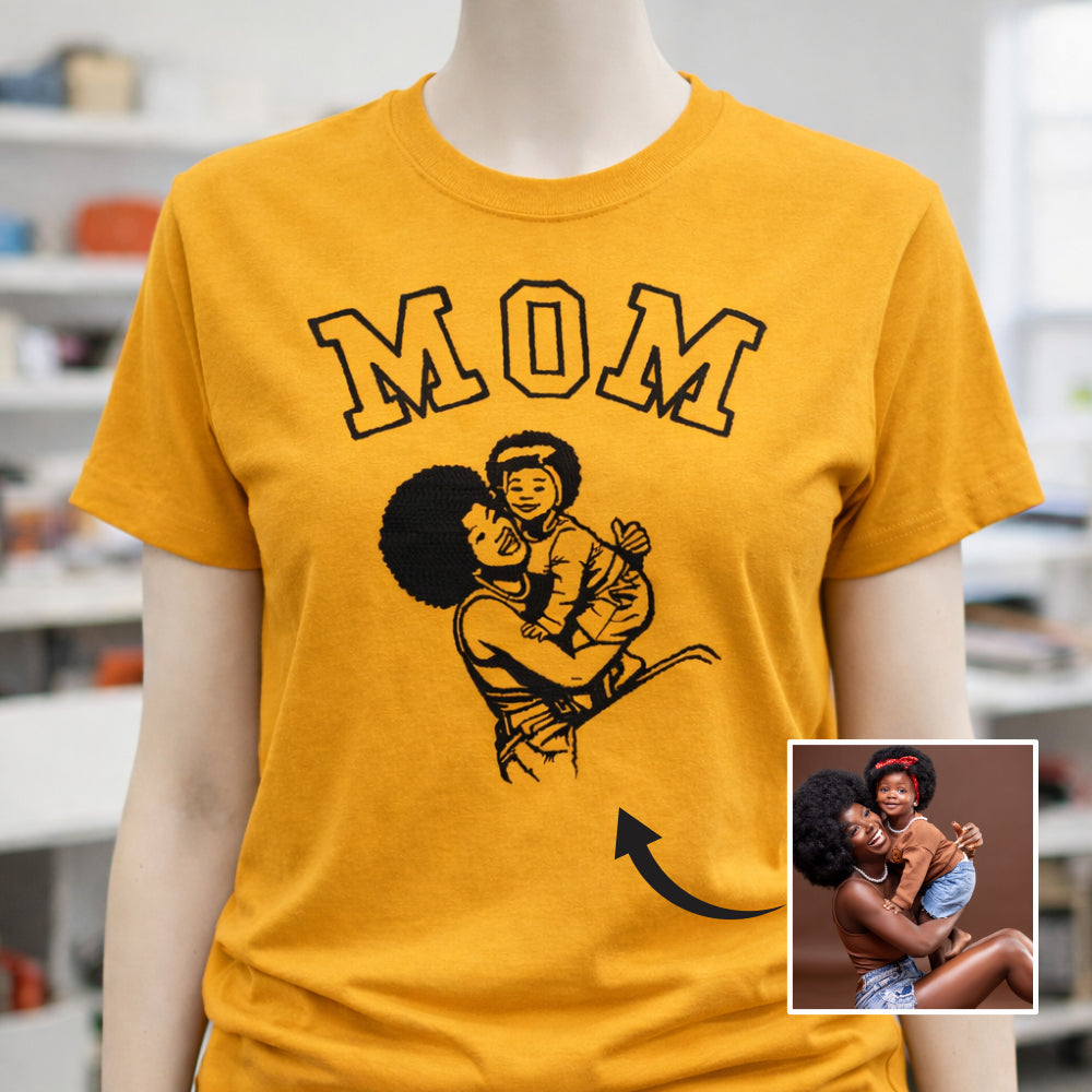 T-shirt Maman brodé avec Amour