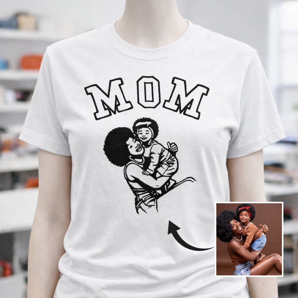 T-shirt Maman brodé avec Amour