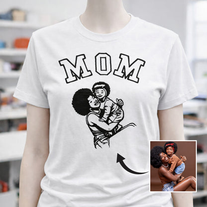 T-shirt Maman brodé avec Amour