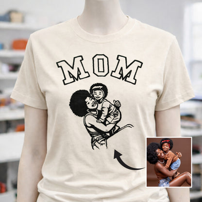 T-shirt Maman brodé avec Amour