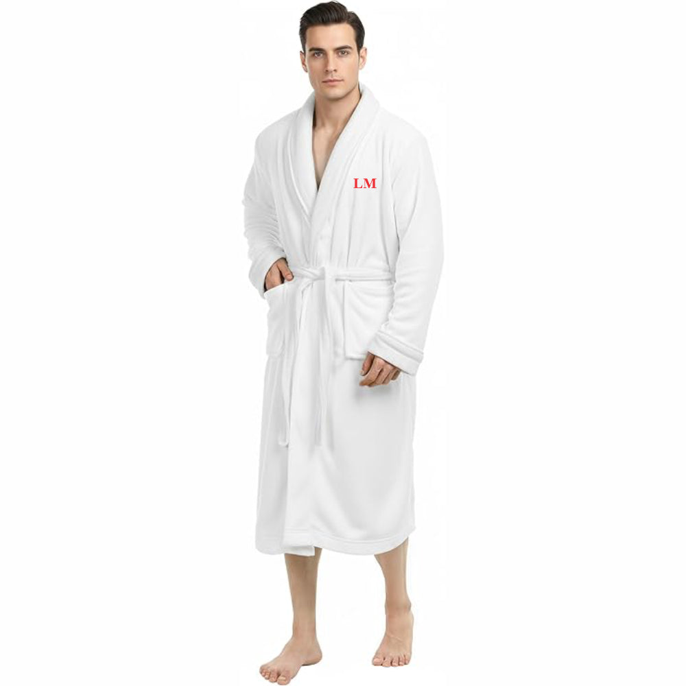 Mens Robe, Luxury Plush Fleece Mens Bathrobe, Spa Bath Robe for Men