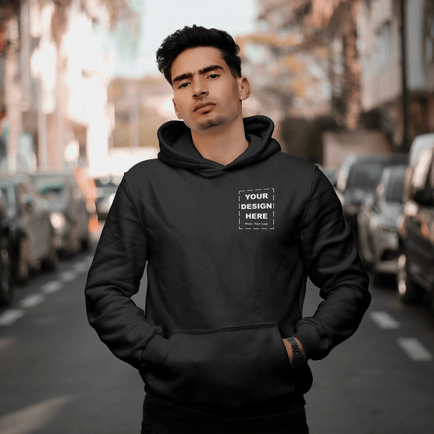 Sudadera unisex con capucha estampada personalizada