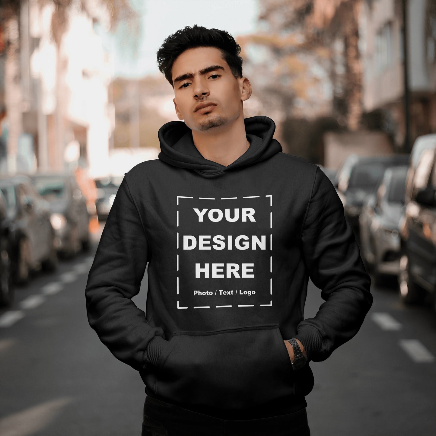 Sudadera unisex con capucha estampada personalizada